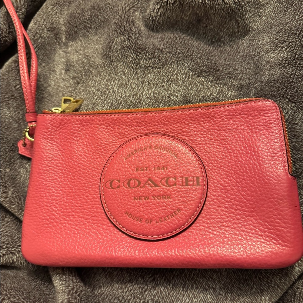 Coach Coral Leather Wristlet